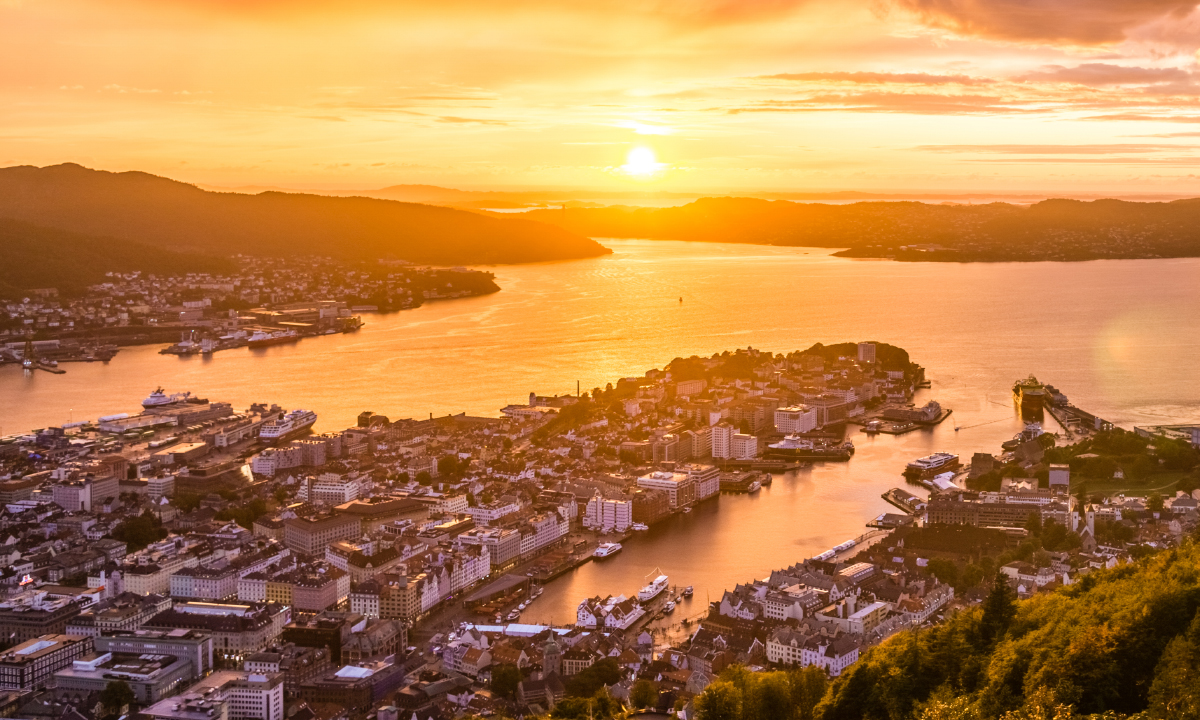 Oversiktsbilde over Bergen